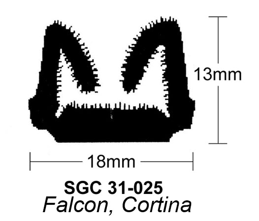31-025 Sliding Glass Channel (Falcon,Cortina,others) per metre