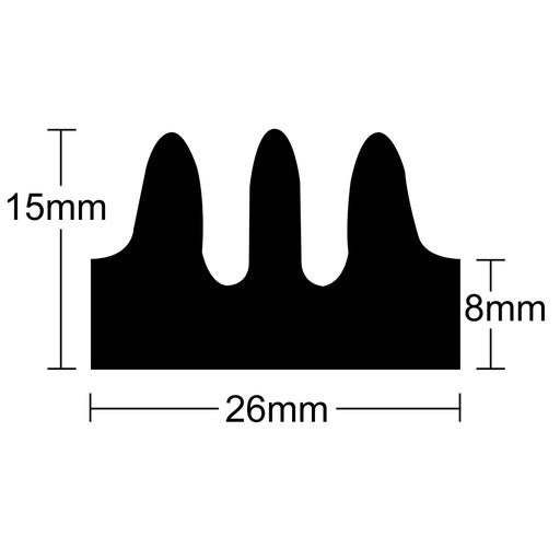 3 Point Seal EPDM per metre