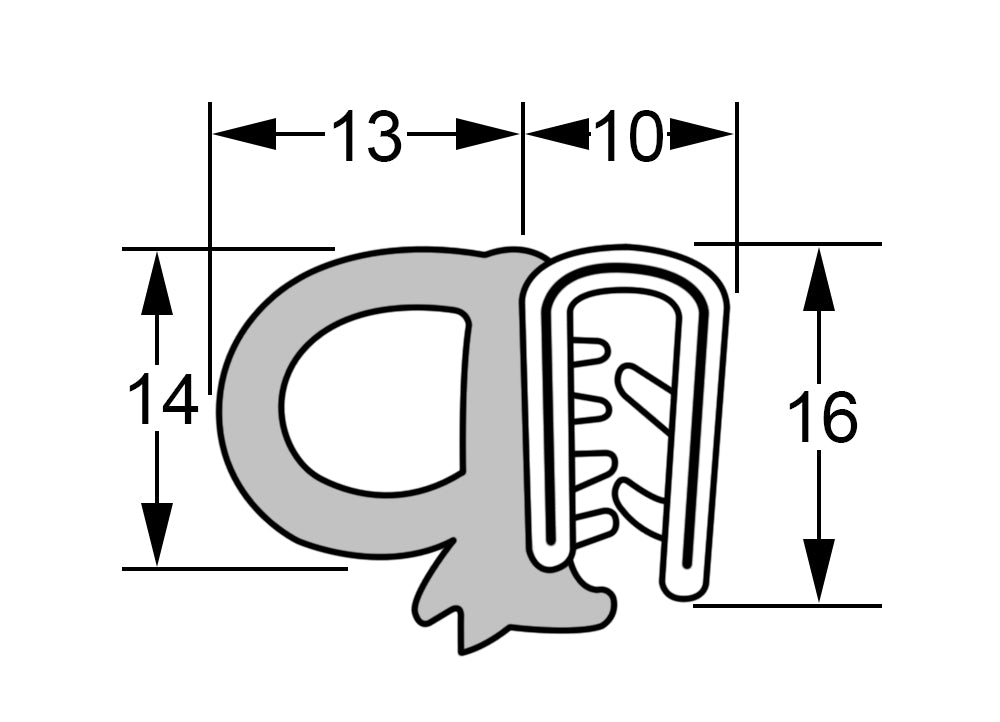 Pinchweld 60-055 Cortina Side Seal per metre