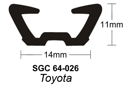 64-026 Sliding Glass Channel Toyota per metre