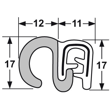 Pinchweld 66-003 Side Seal per metre