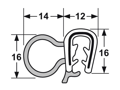 Pinchweld 66-004 Side Seal per mtr