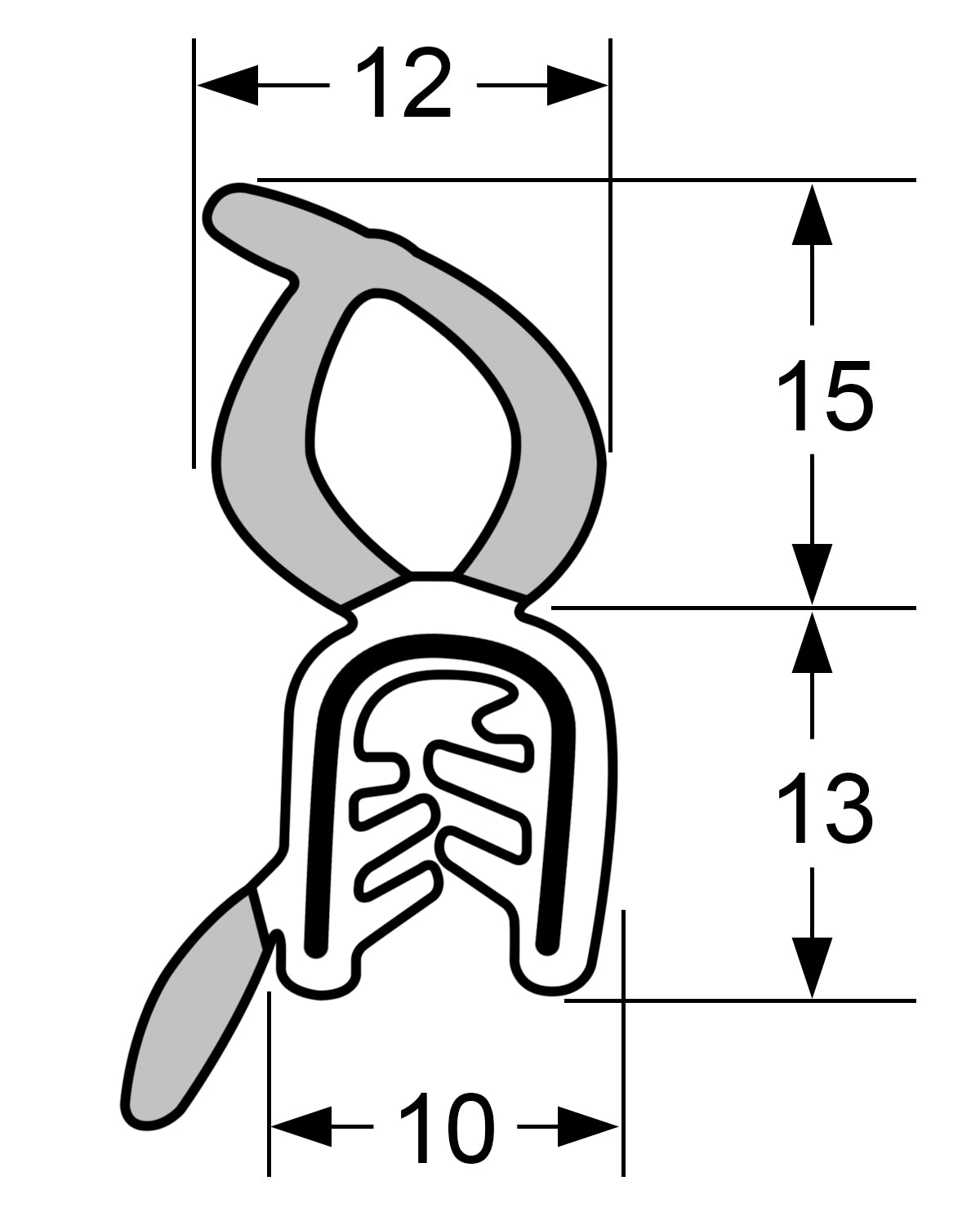 Pinchweld 66-012 Top Seal per mtr