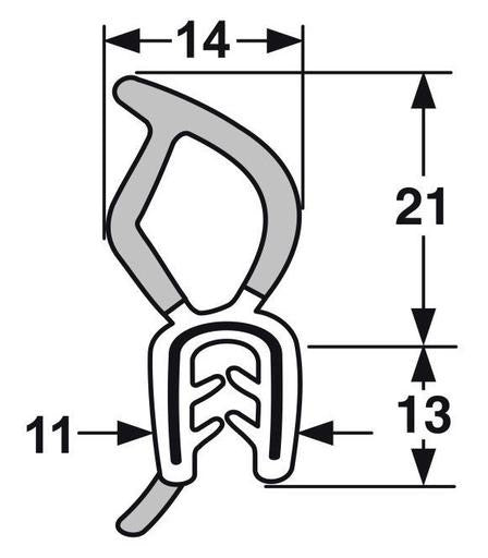 Pinchweld 66-022 Top Seal per mtr