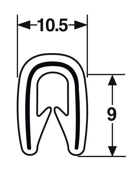 Pinchweld 66-037 25mm Black per mtr