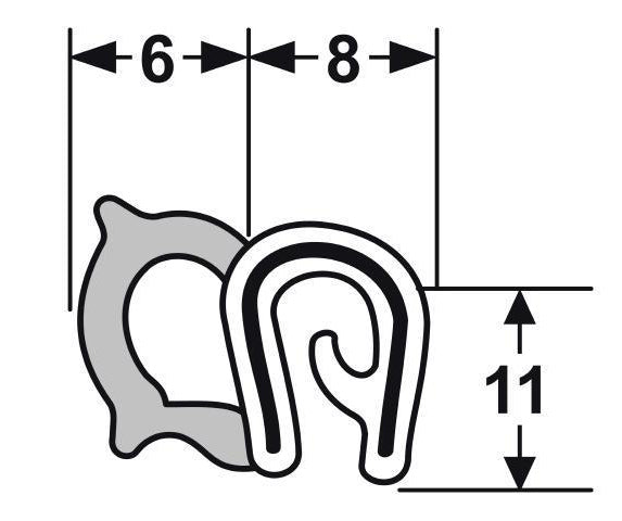 Pinchweld 66-056 Small Side Seal per mtr