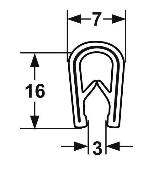 Pinchweld 66-8296W 32mm White per mtr