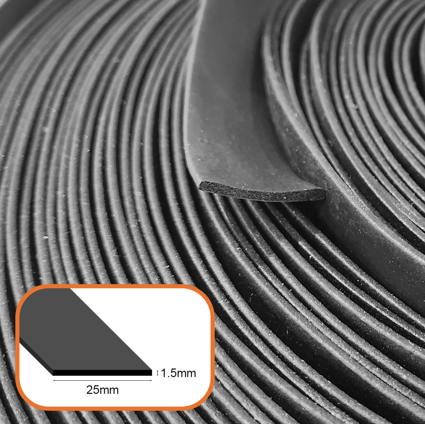 EPDM Sponge Strip 1.5mm thick per metre