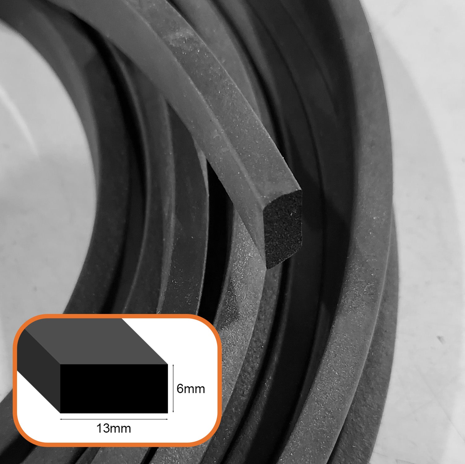 EPDM Sponge Strip 6mm thick per metre