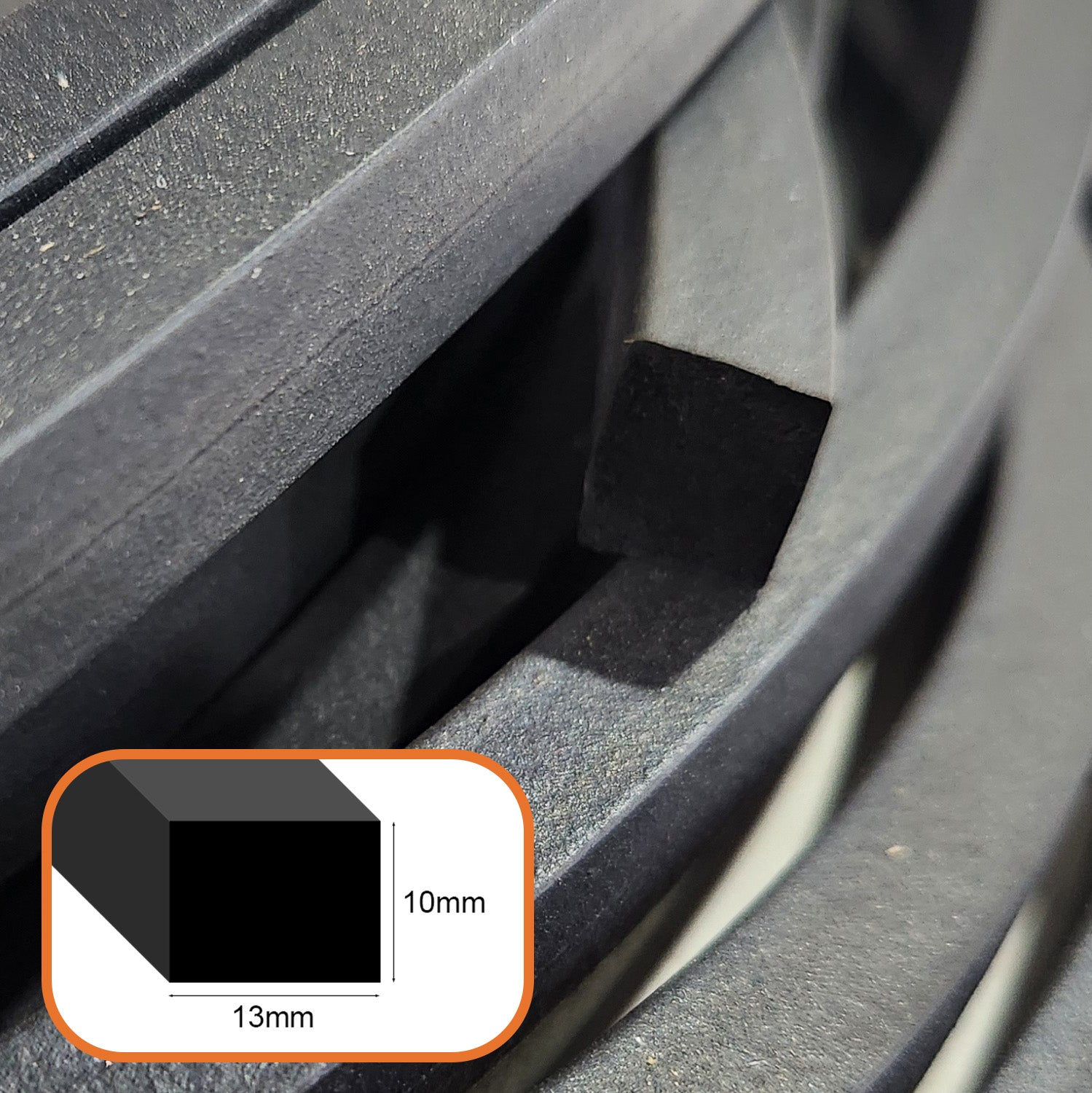 EPDM Sponge Strip 10mm thick per mtr