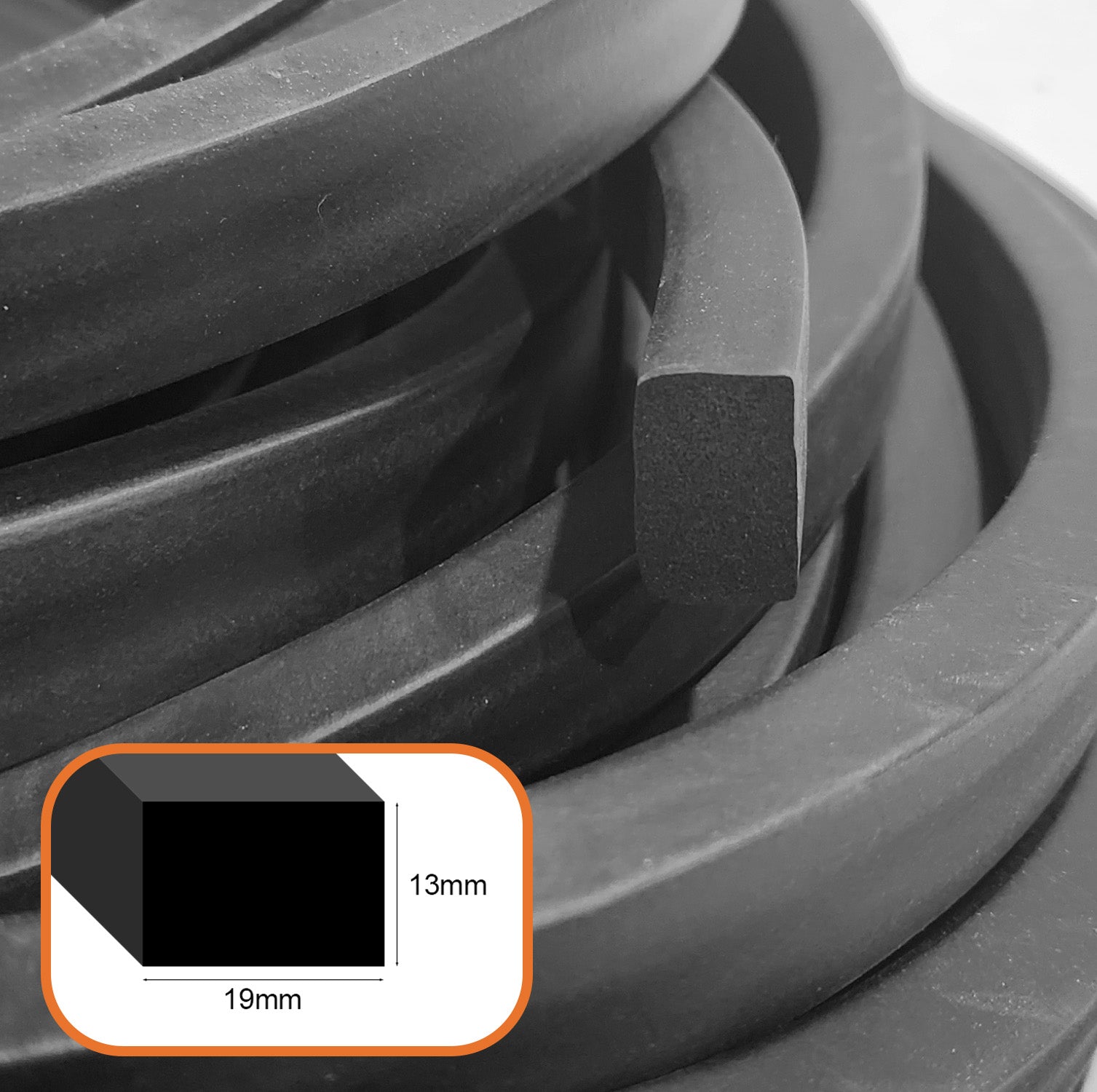 EPDM Sponge Strip 13mm thick per metre