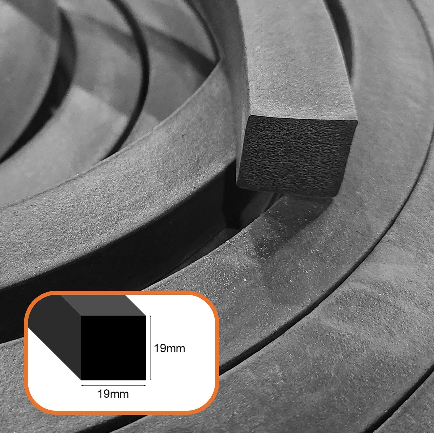 EPDM Sponge Strip 19mm thick per metre