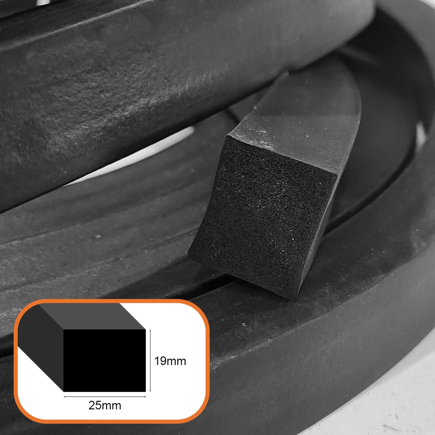 EPDM Sponge Strip 19mm thick per metre