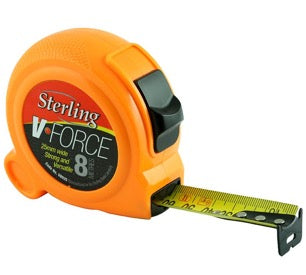 Measuring Tape 8m/27ft Fluoro V-Force 25mm wide