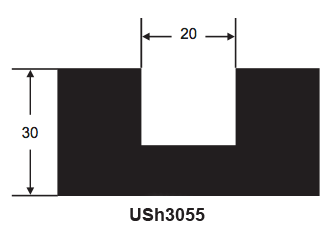 U Shape 3055 Bumper Glass Carrier per metre