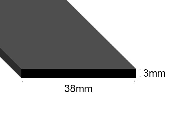 EPDM Sponge Strip 3mm thick per metre