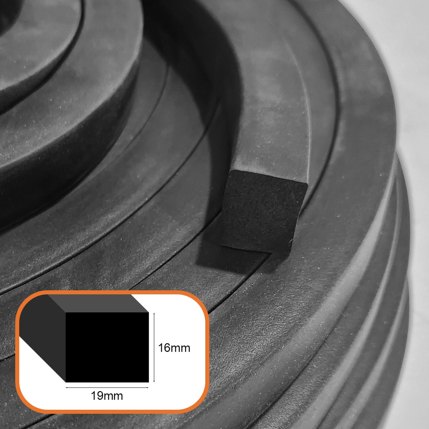 EPDM Sponge Strip 16mm thick per metre