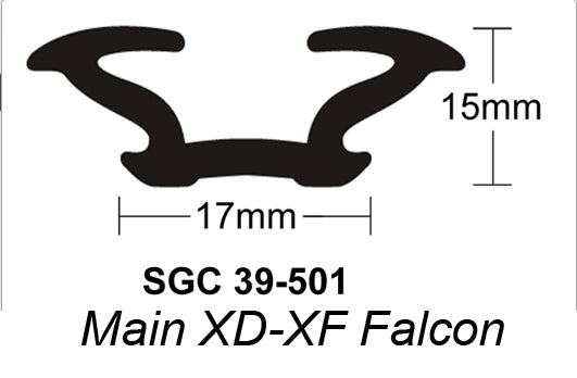 39-501 Sliding Glass Channel F100, Main XD-XF Falcon per metre