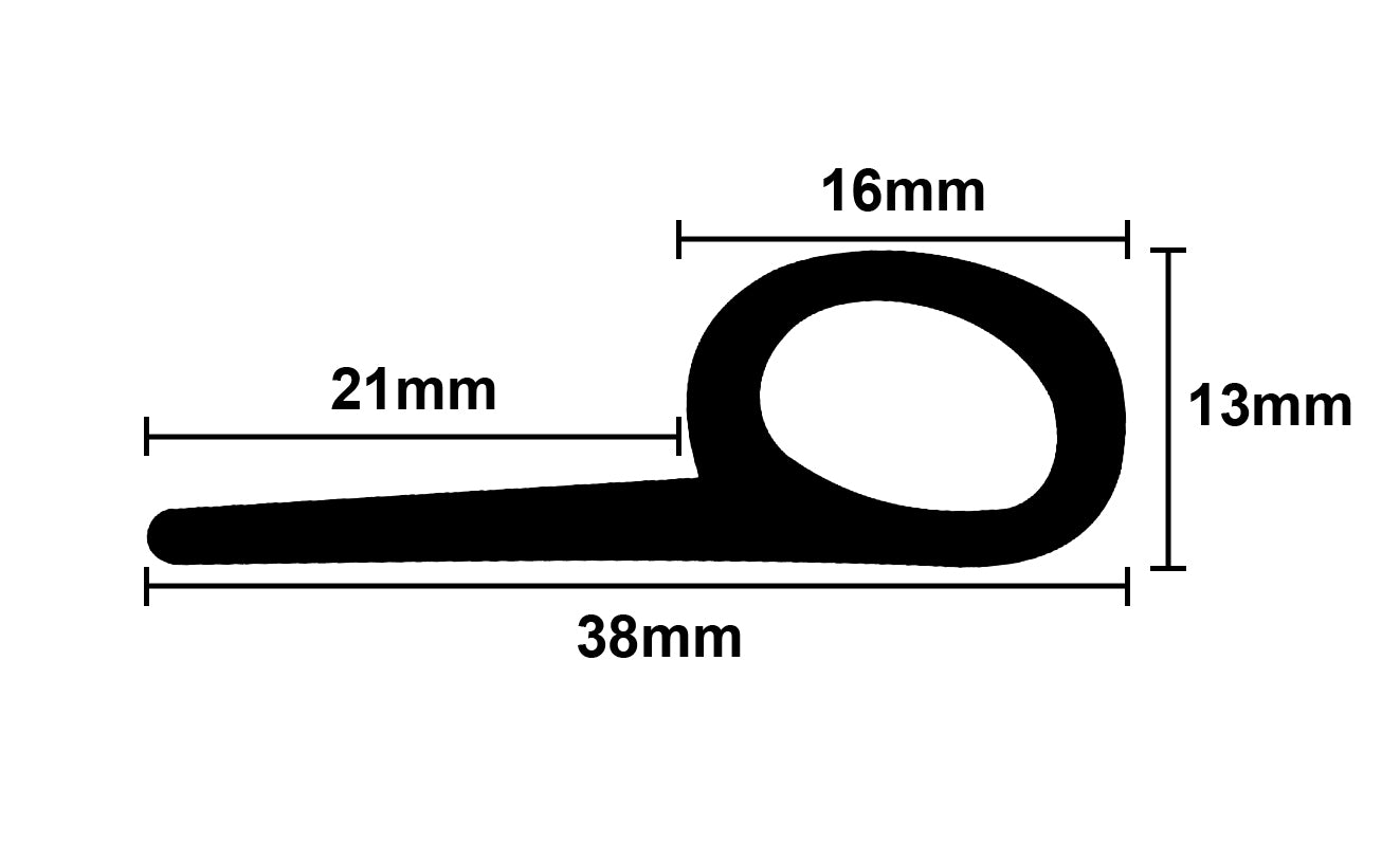 P Shape Large per metre