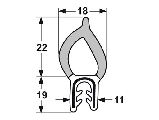 Pinchweld 66-011 Top Seal per mtr