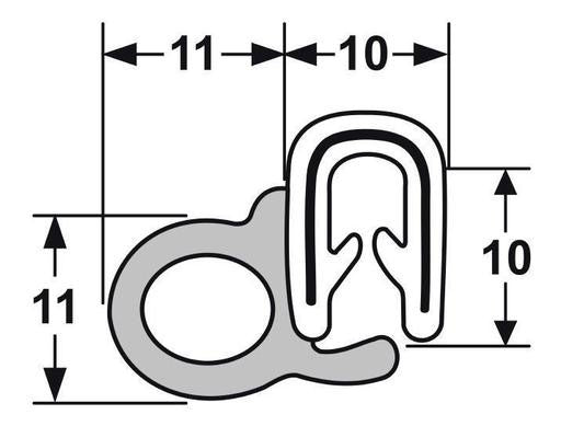 Pinchweld 66-040 Morris Side Seal per mtr