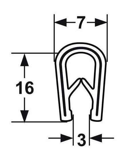 Pinchweld 66-8295 32mm Black per metre