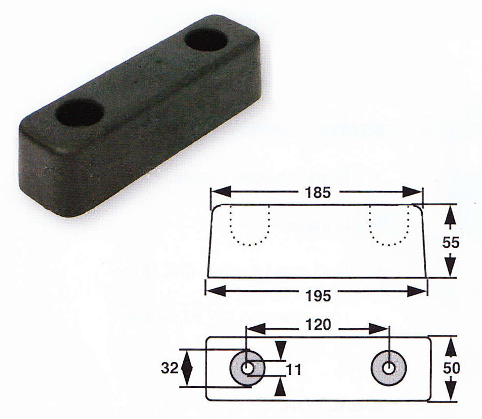 Heavy Duty Buffers - pre-drilled holes.