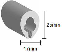 Large Edge Trim PVC White per mtr
