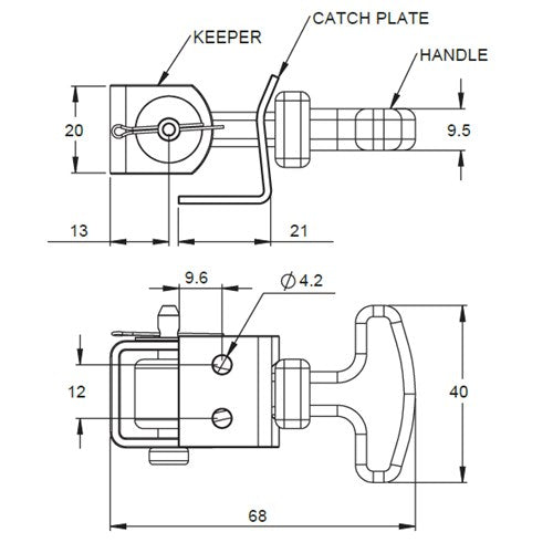 Rubber Bonnet Catches each