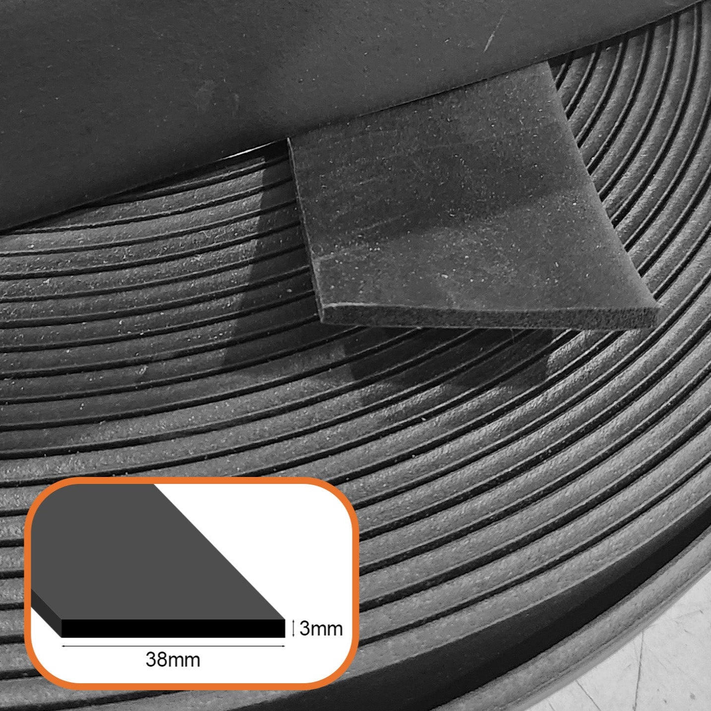 EPDM Sponge Strip 3mm thick per metre
