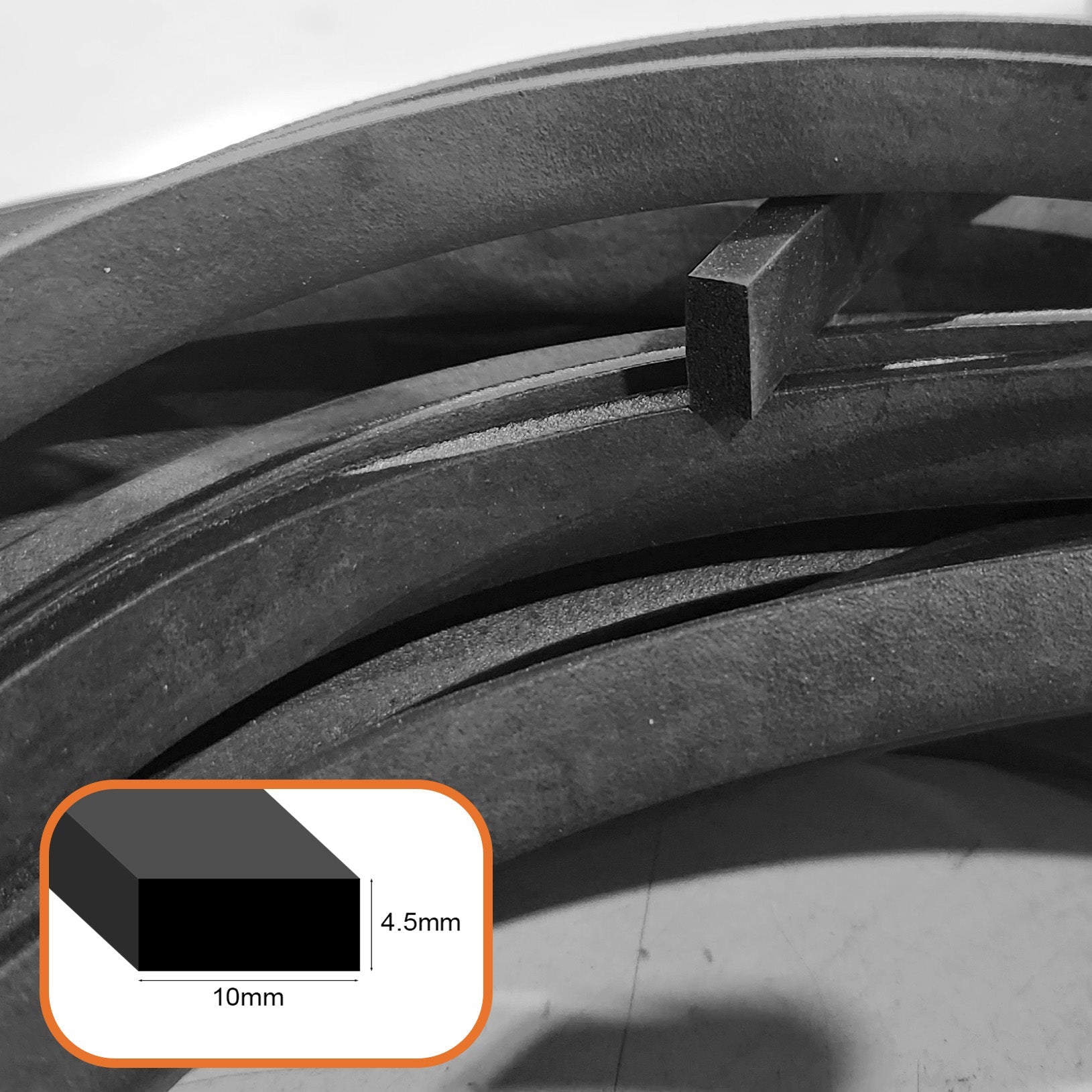 EPDM Sponge Strip 4.5mm thick per metre