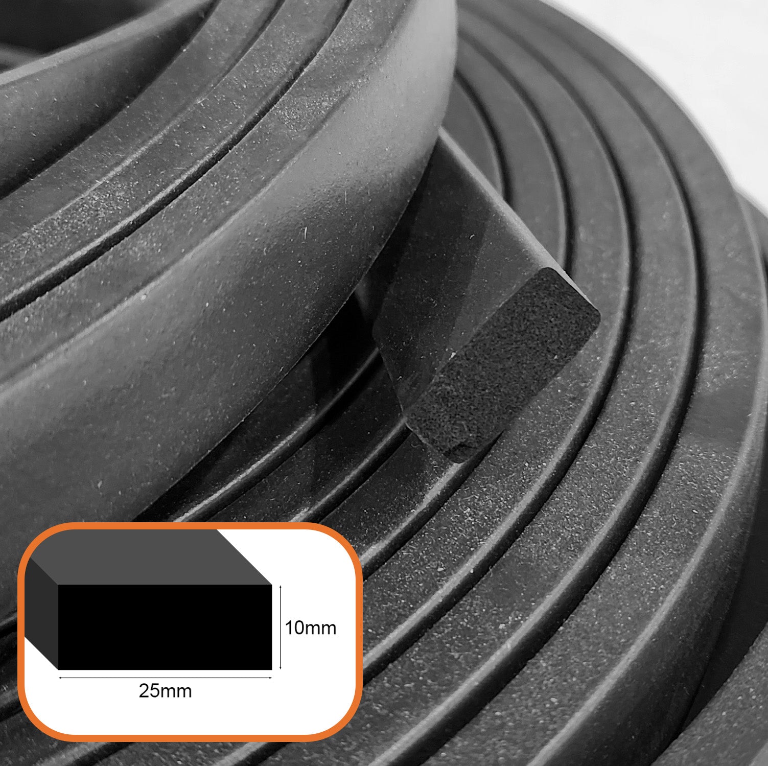 EPDM Sponge Strip 10mm thick per mtr