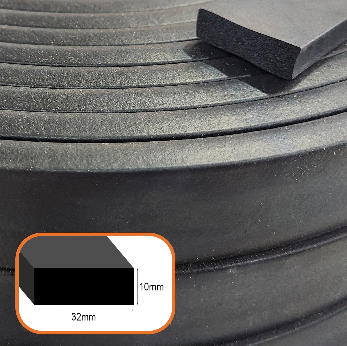EPDM Sponge Strip 10mm thick per mtr