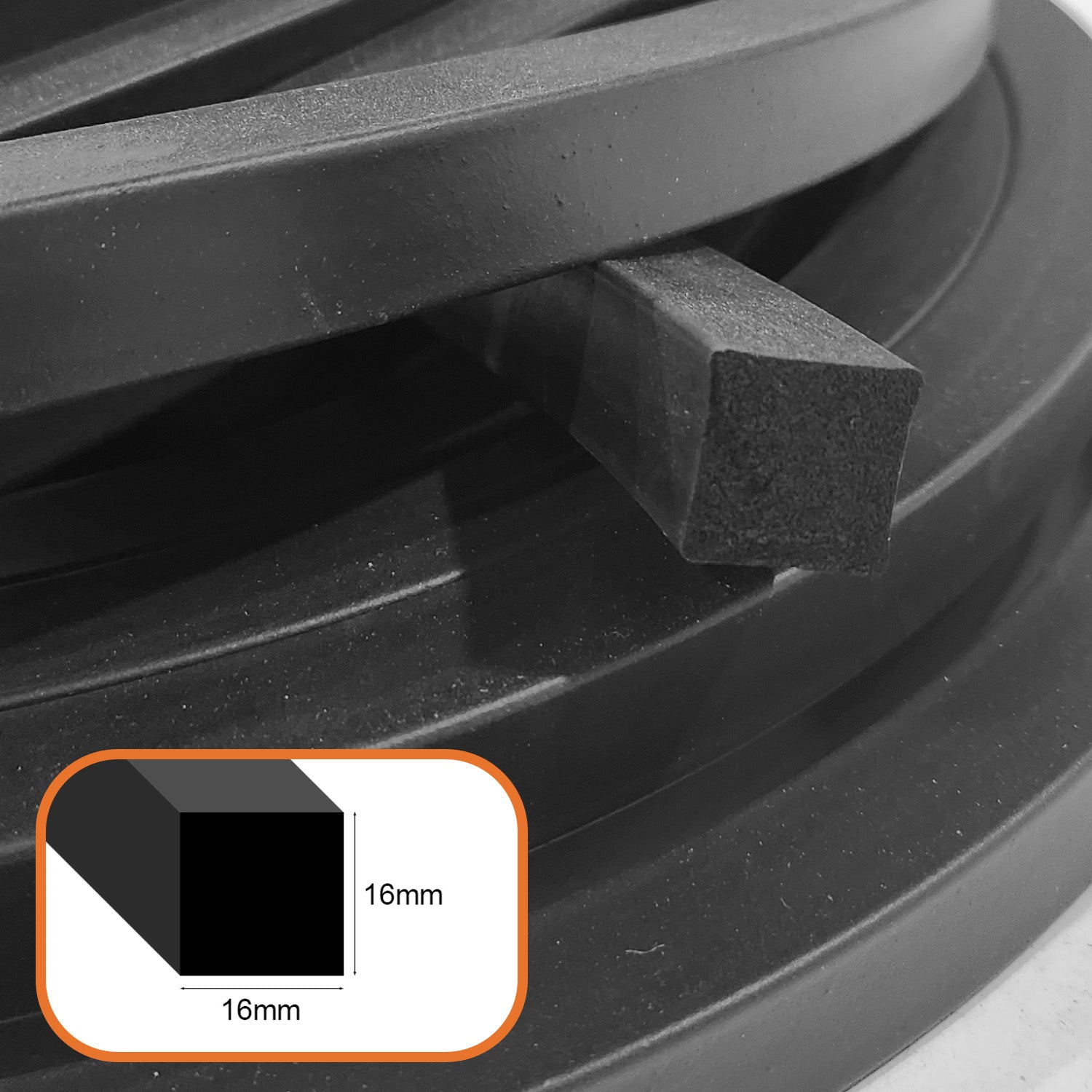 EPDM Sponge Strip 16mm thick per metre