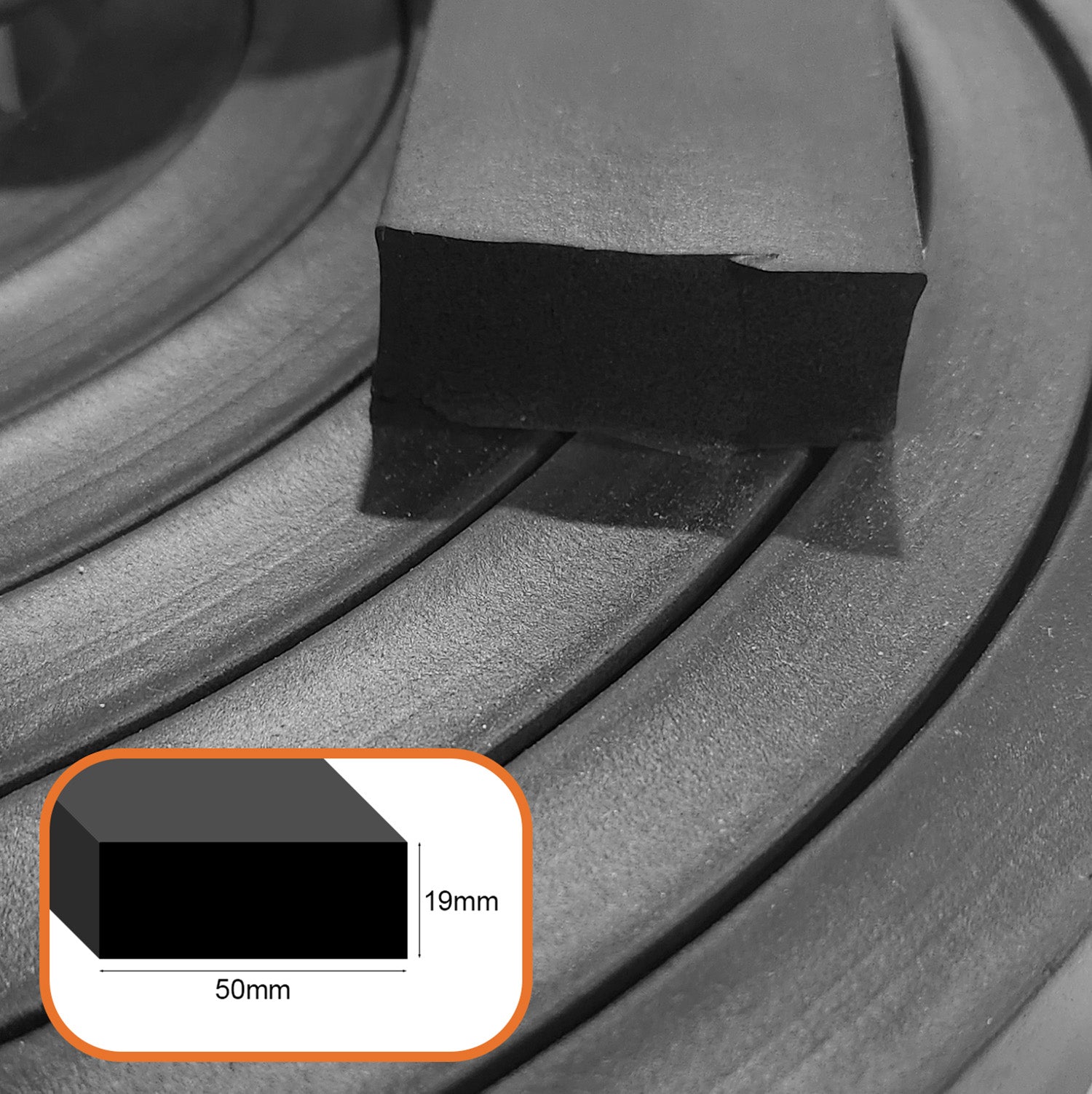 EPDM Sponge Strip 19mm thick per metre