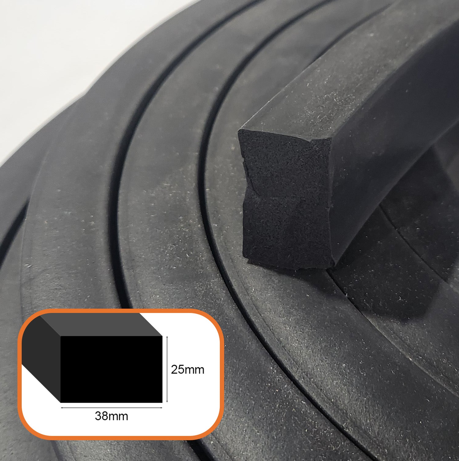 EPDM Sponge Strip 25mm thick per metre