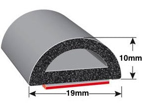 X-119HT Self Adhesive EPDM Rubber D Seal